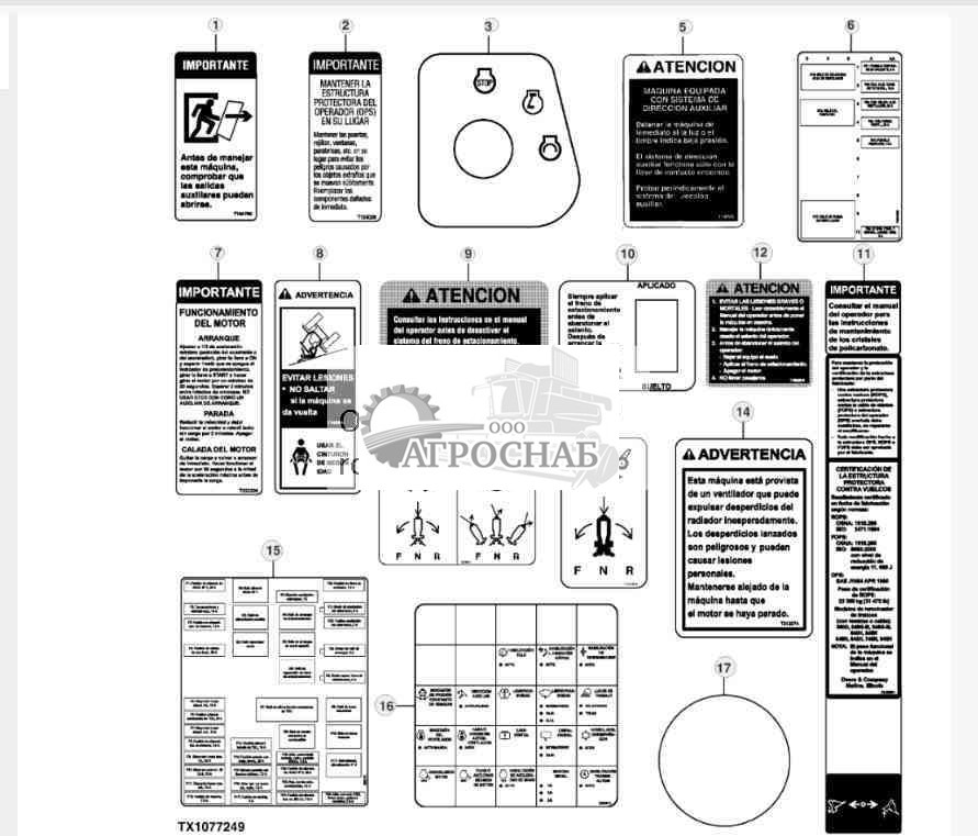 Товарные знаки и накл. — кабина (испанский) 